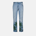 Hosen Jean Palm Tree Palm Angels Blau Homme