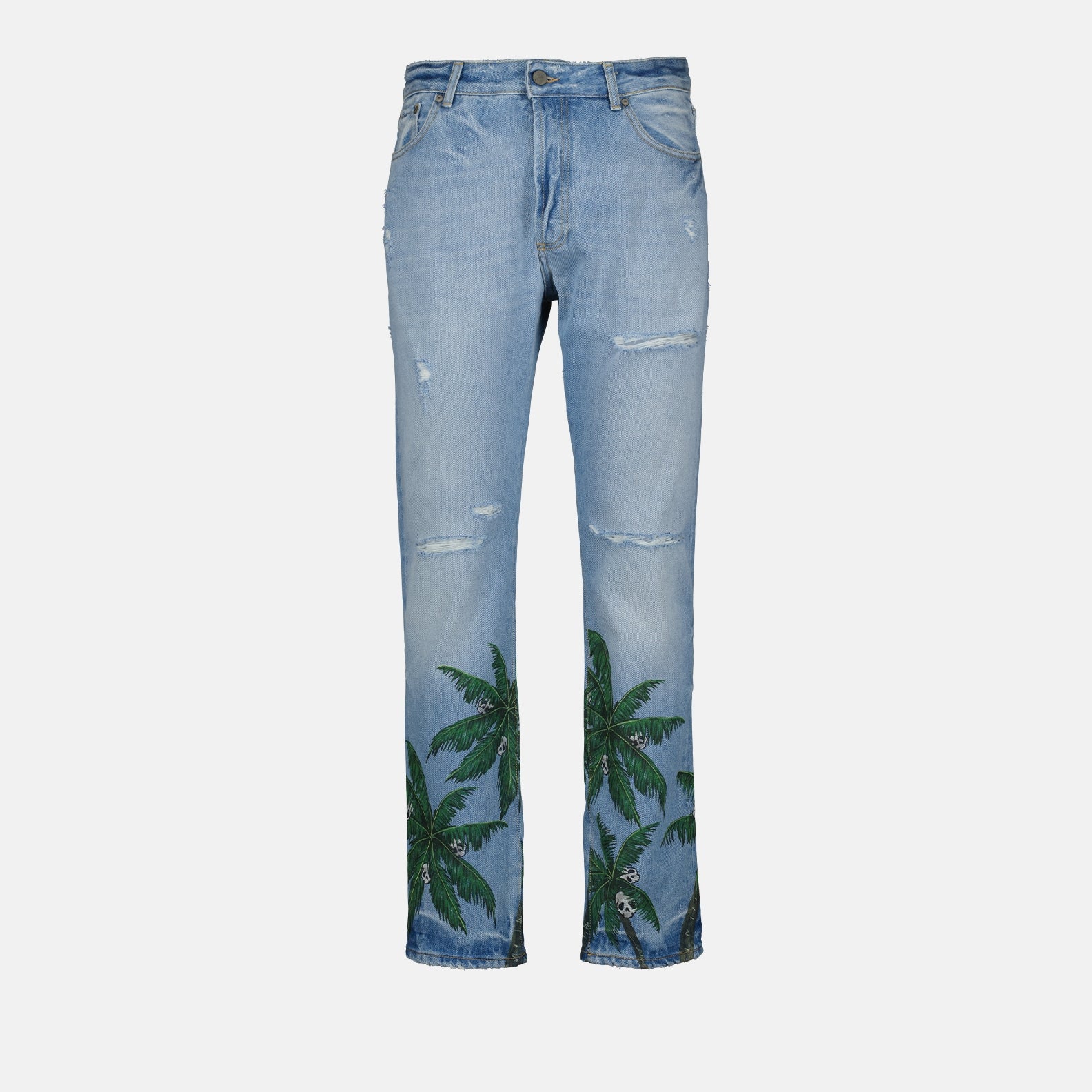 Hosen Jean Palm Tree Palm Angels Blau Homme