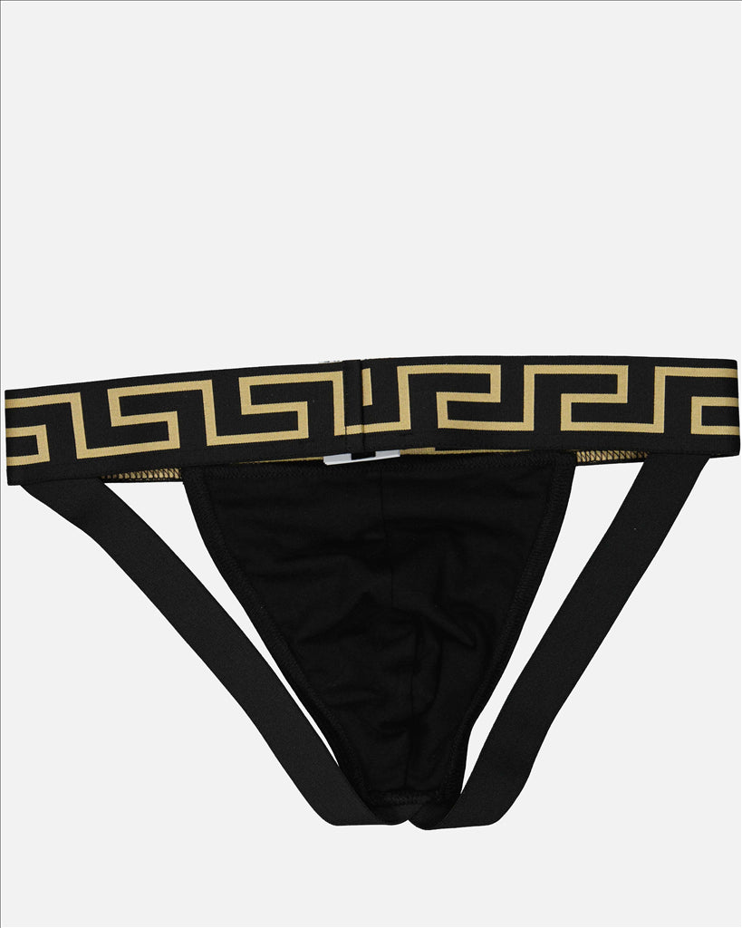 Underwear and homewear Greca Jock Strap Versace Black Man