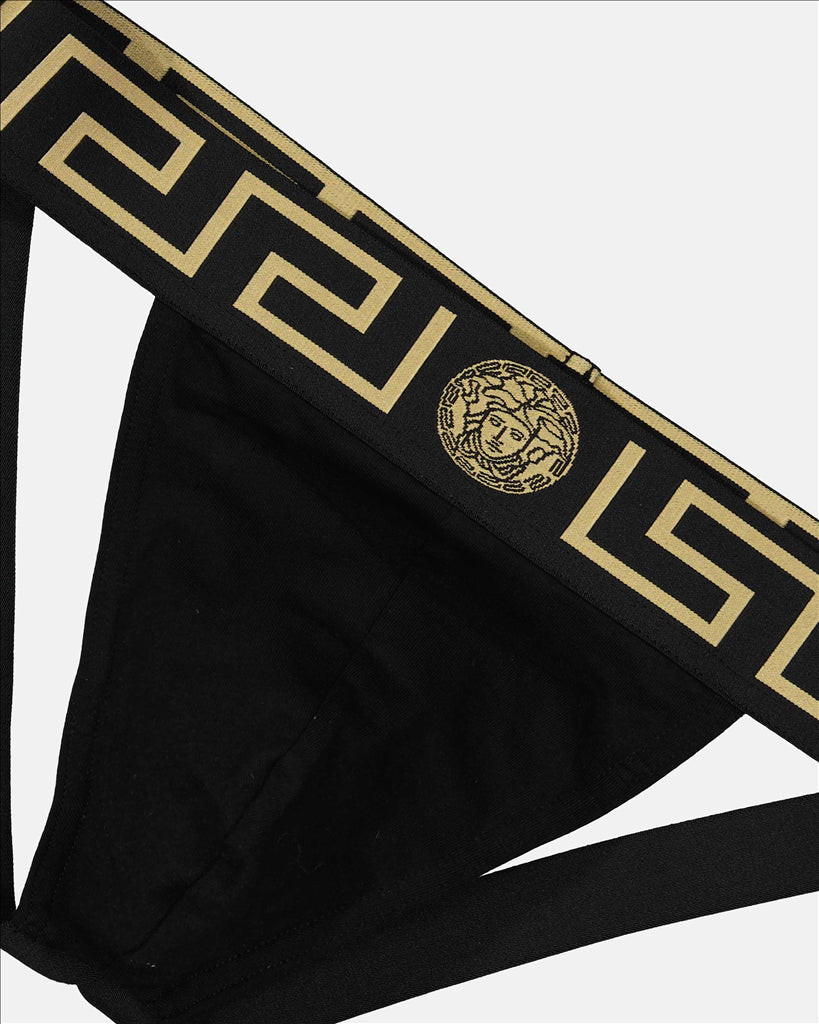 Underwear and homewear Greca Jock Strap Versace Black Man
