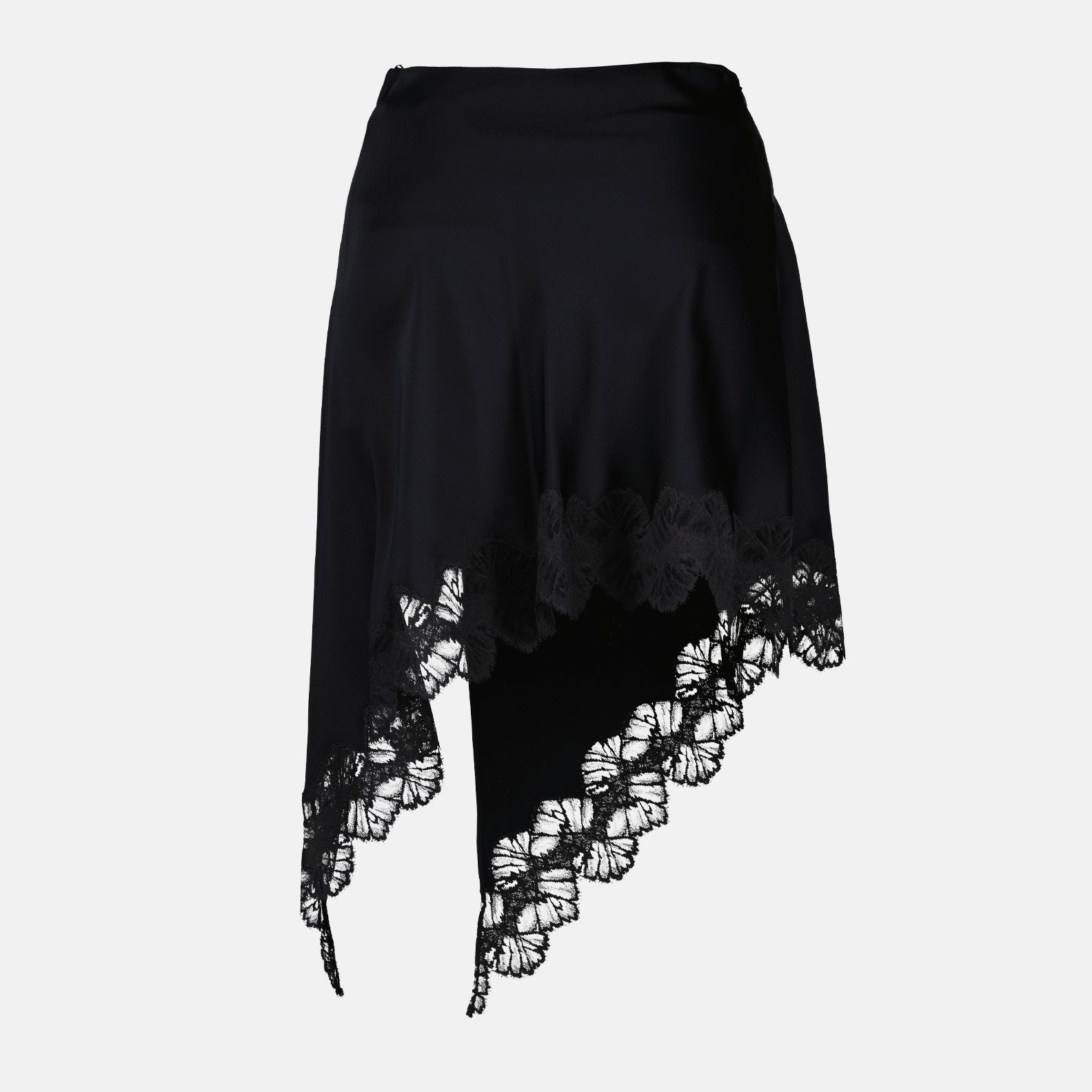 Jupe asymétrique à bords en dentelle