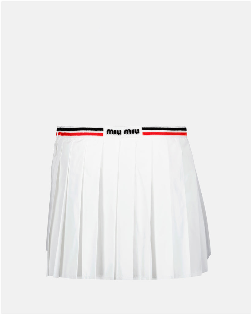Röcke Jupe en popeline Miu Miu Weiß Femme