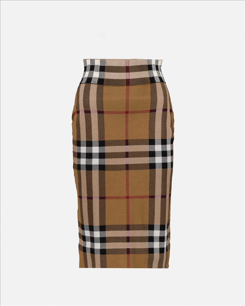 Röcke Jupe Kammie à carreaux Burberry Braun Femme