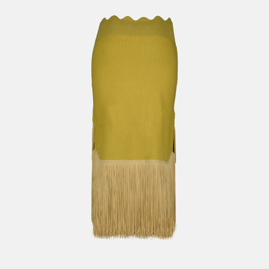 Röcke Jupe maxi à franges Victoria Beckham Khaki Femme