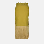 Röcke Jupe maxi à franges Victoria Beckham Khaki Femme