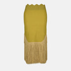 Röcke Jupe maxi à franges Victoria Beckham Khaki Femme