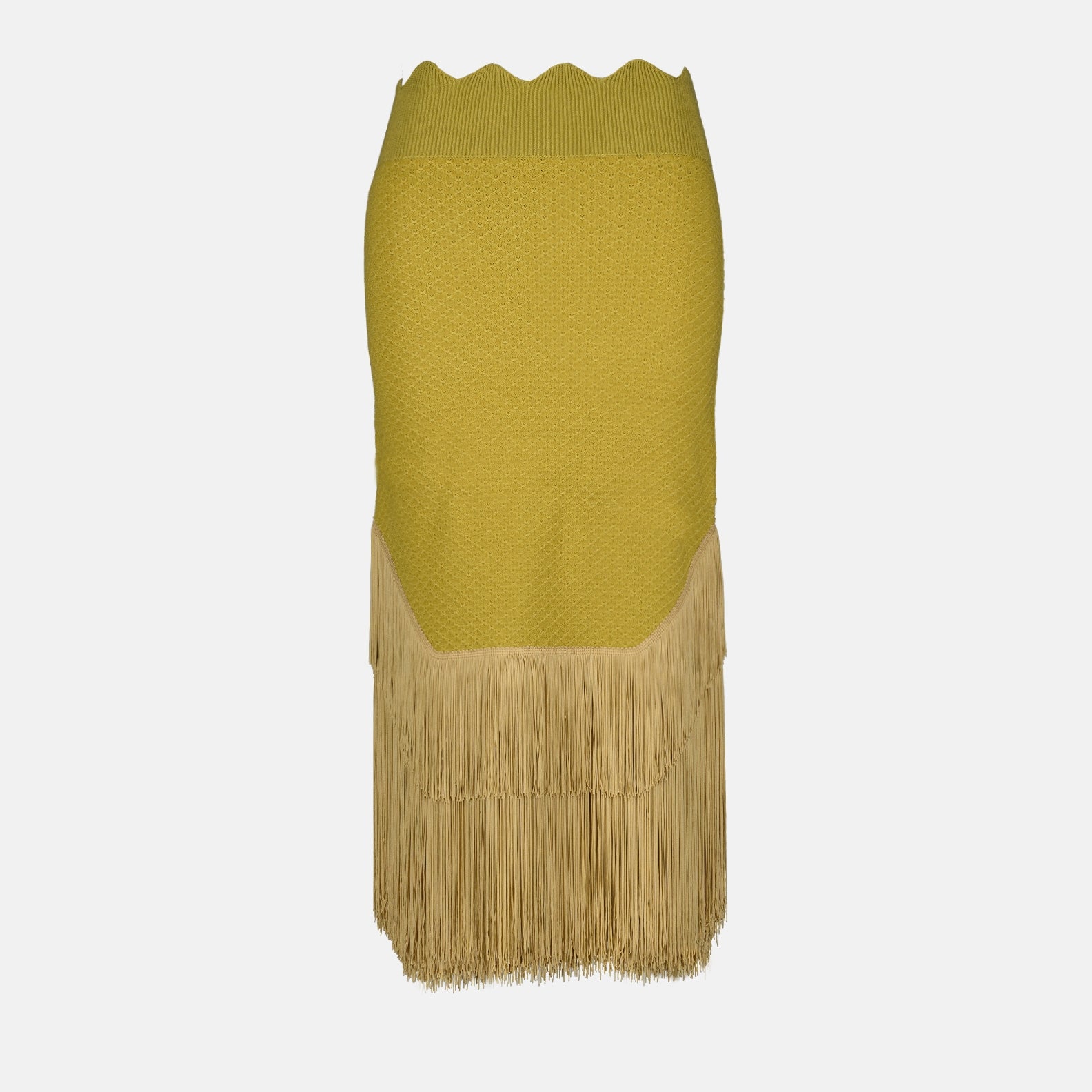 Röcke Jupe maxi à franges Victoria Beckham Khaki Femme