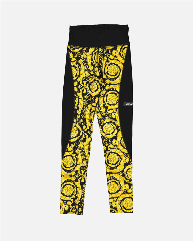 Hosen Legging Barocco Versace Gelb Femme