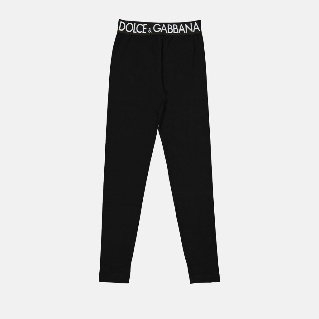 Hosen Legging à logo Dolce & Gabbana Schwarz Femme