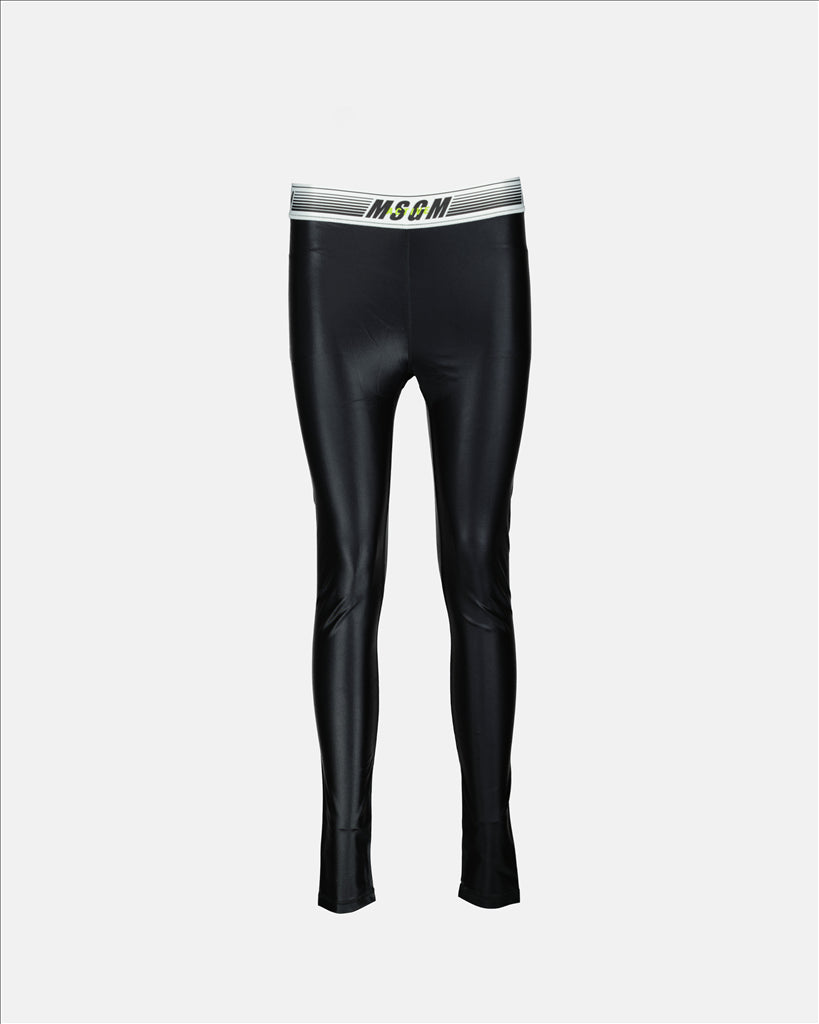 Hosen Legging à logo MSGM Schwarz Femme