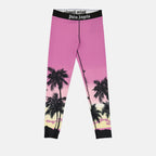 Hosen Legging Sunset logo Palm Angels Lila Femme