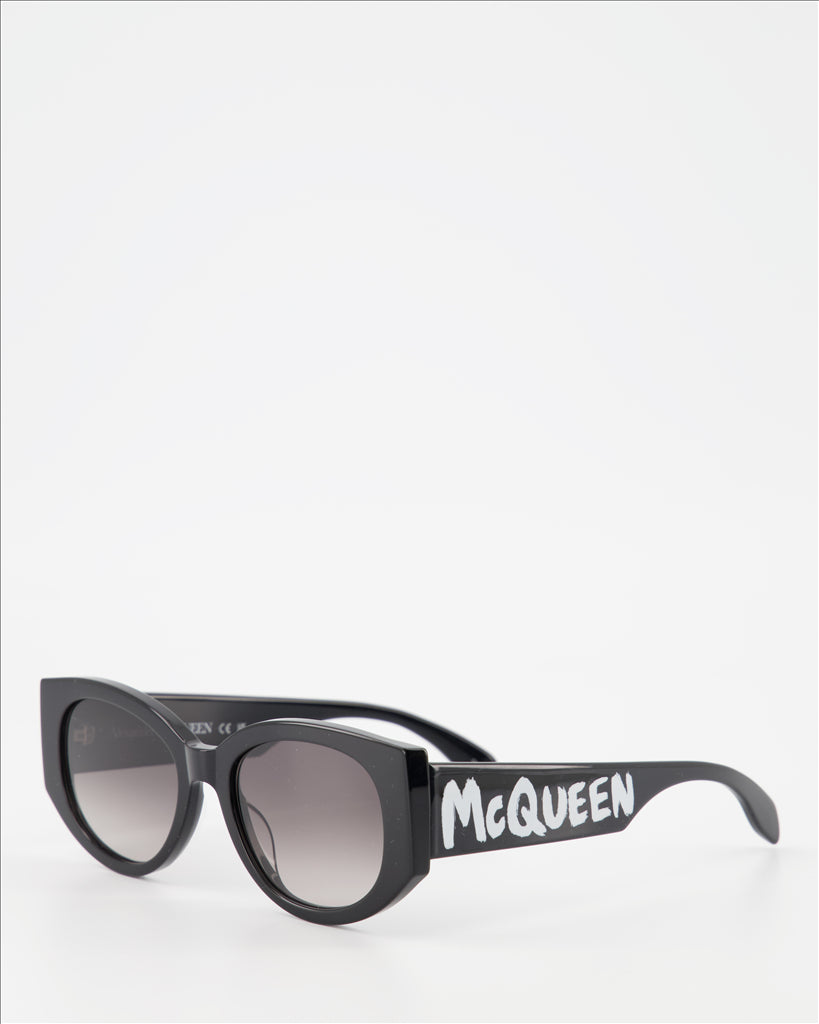 안경 Lunettes de soleil Graffiti Alexander McQueen 검은색 Femme