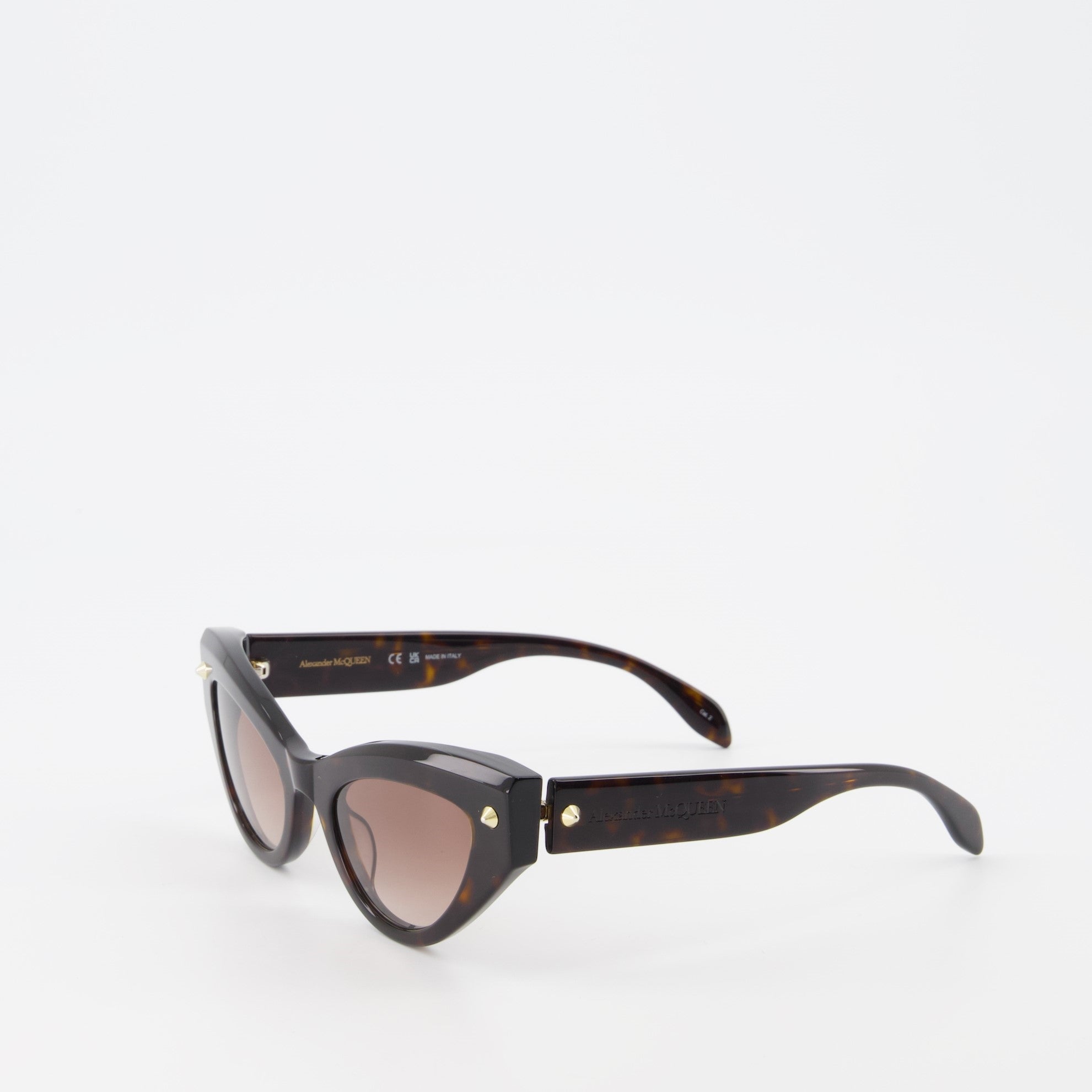 Glasses Studded cat-eye sunglasses Alexander McQueen Brown Women