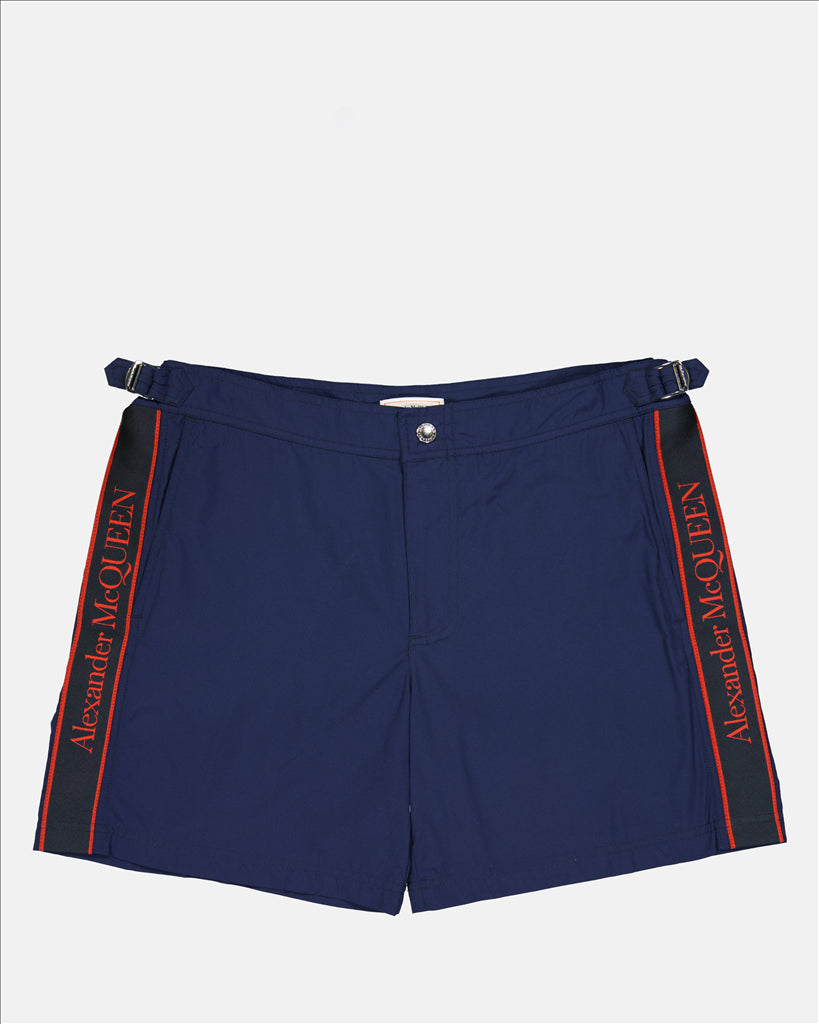 Beachwear Logo jersey Alexander McQueen Blue Man