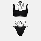 Moda mare Costume da bagno Cross Coulisse Off-White Nero Femme