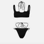 Moda mare Costume da bagno Cross Coulisse Off-White Nero Femme