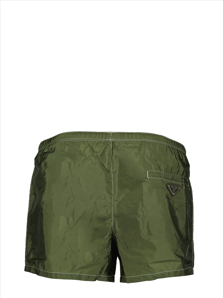 Strandmode Maillot de bain en Re-Nylon Prada Khaki Homme