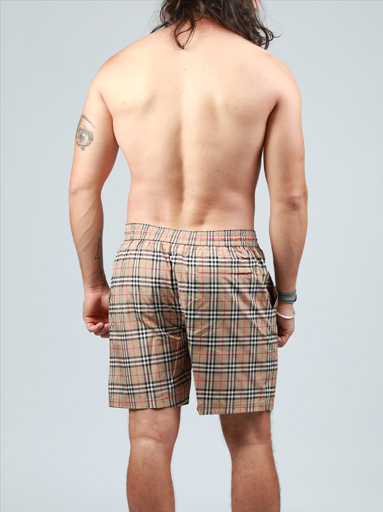 Beachwear Checked swimsuit Burberry Beige Man