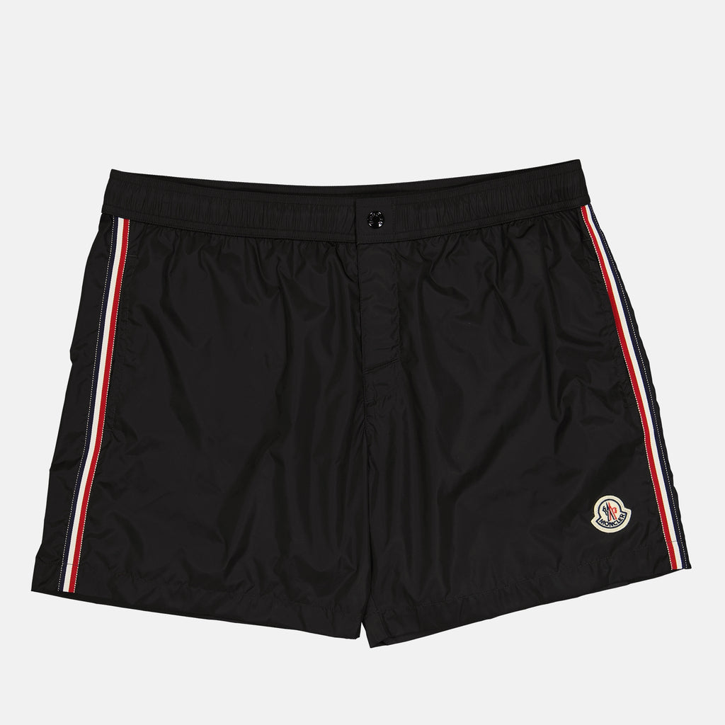 Image of the Moncler logo swim shorts for men - Spring-Summer 2023 - Front view