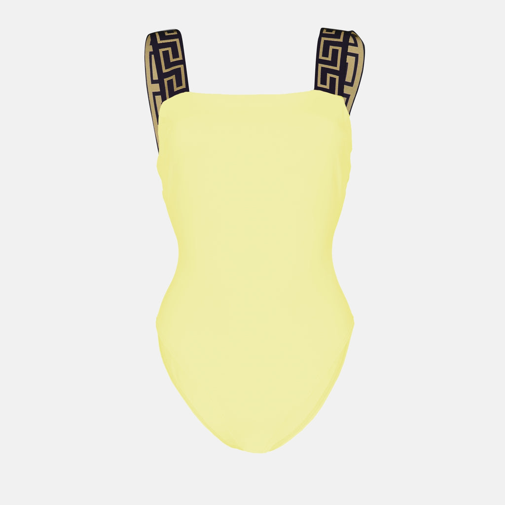 Beachwear Maillot une pièce Greca Versace Jaune Femme