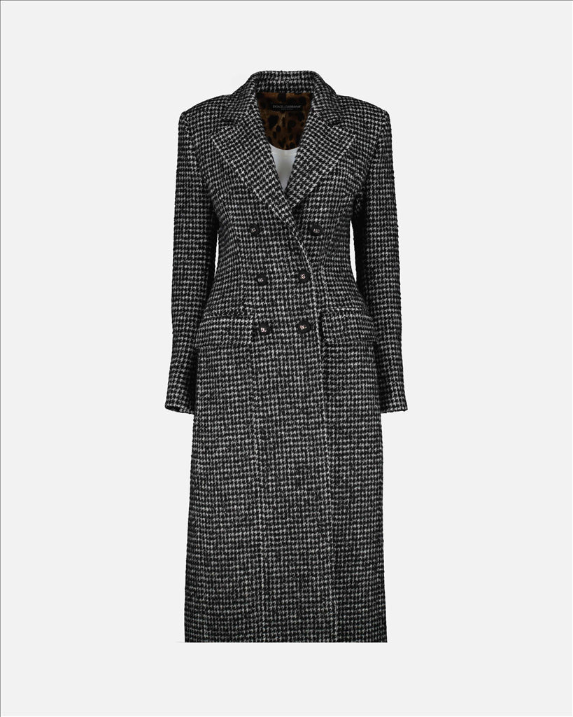 Manteau à motif pied de poule