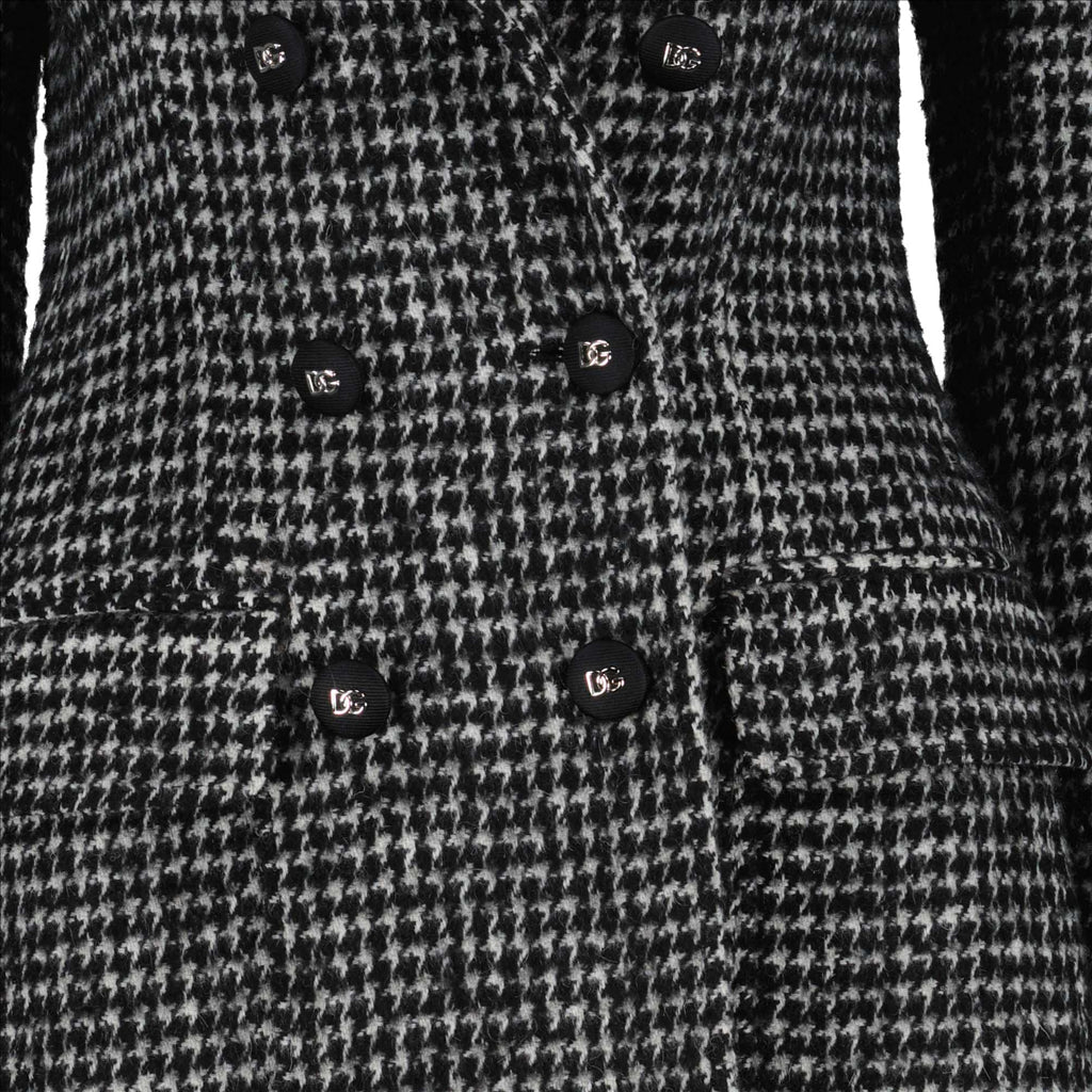 Manteaux Manteau à motif pied de poule Dolce & Gabbana Gris Femme