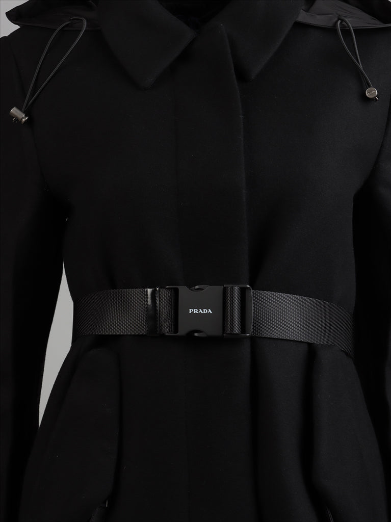 Mäntel Manteau bi-matière Prada Schwarz Femme