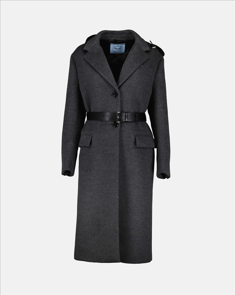 Coats Belted coat Prada Gray Women