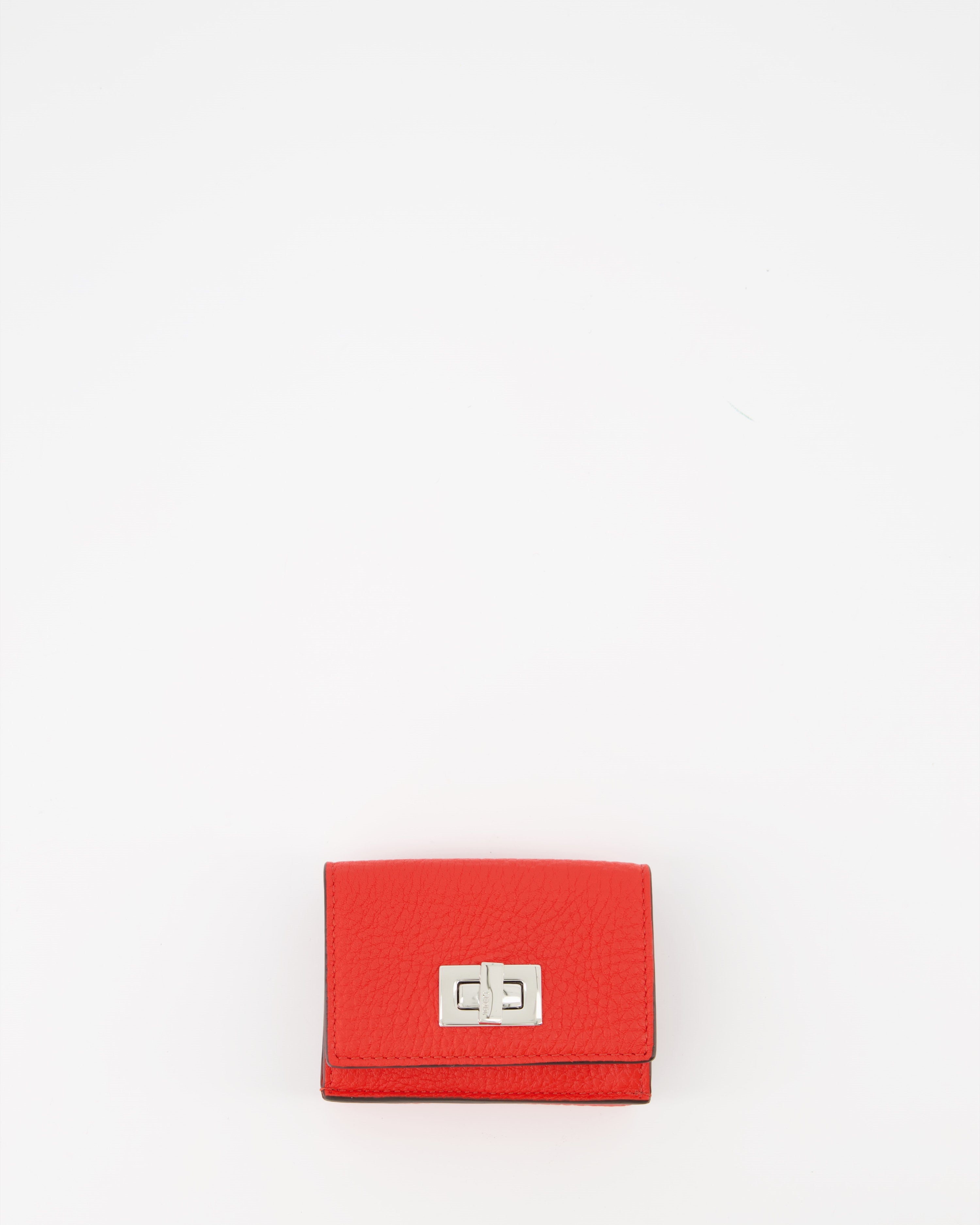 Kleine lederwaren Portefeuille Peekaboo Fendi Rot Femme