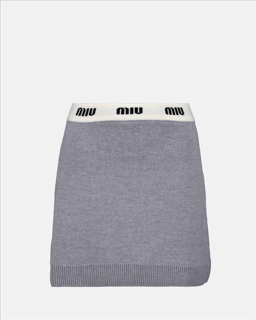 Röcke Mini-jupe en laine Miu Miu Grau Femme