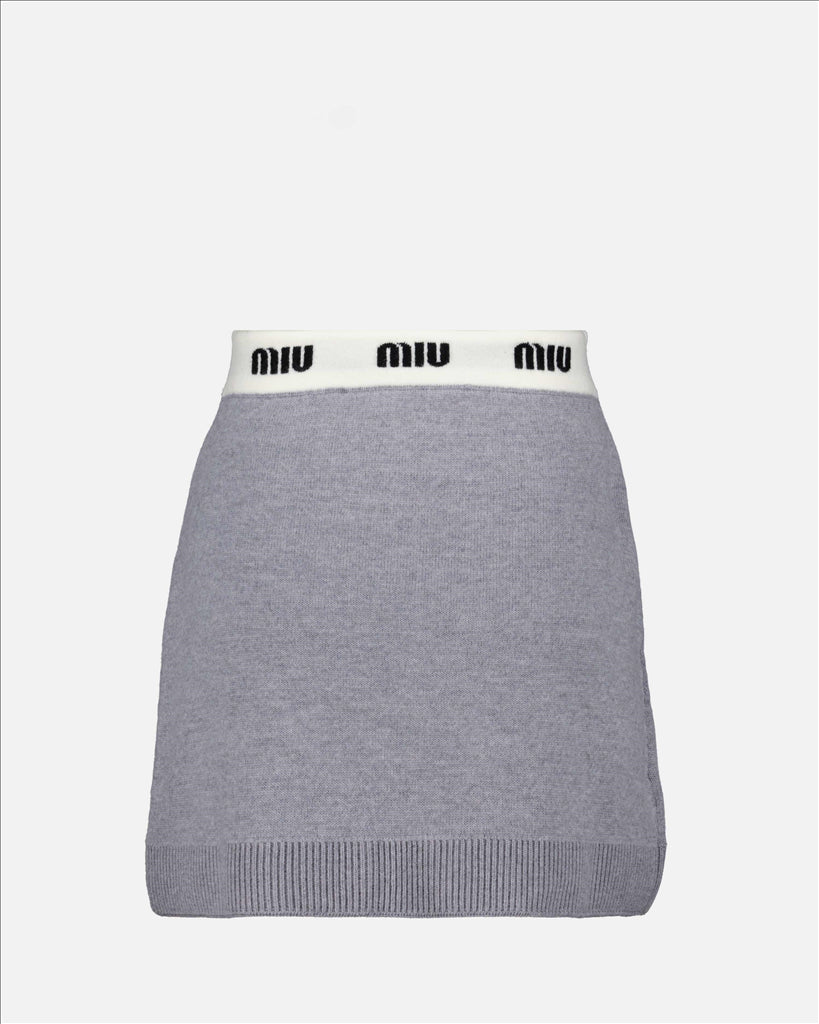 Röcke Mini-jupe en laine Miu Miu Grau Femme