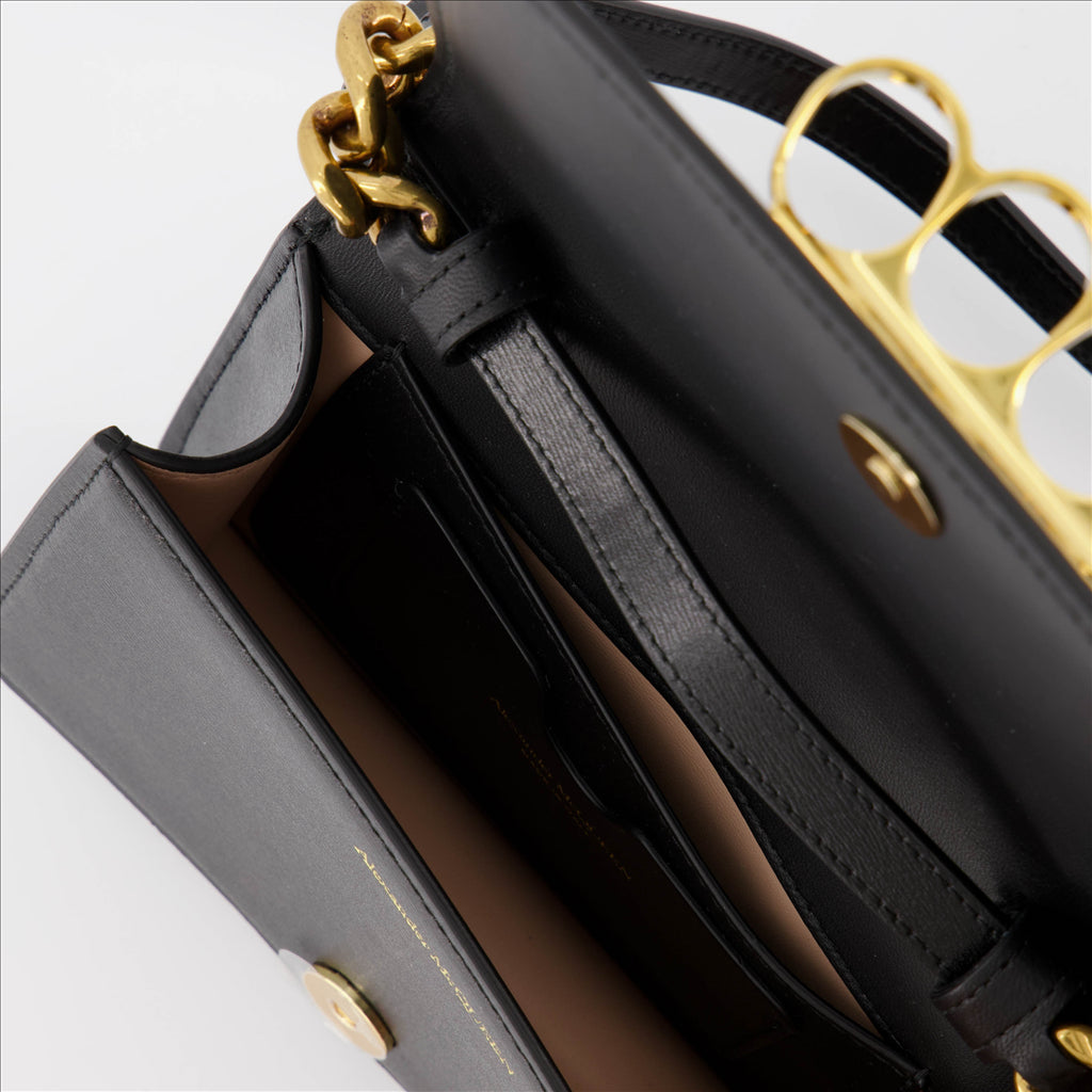 Handtaschen und schultertaschen Mini sac Four Ring Alexander McQueen Schwarz Femme