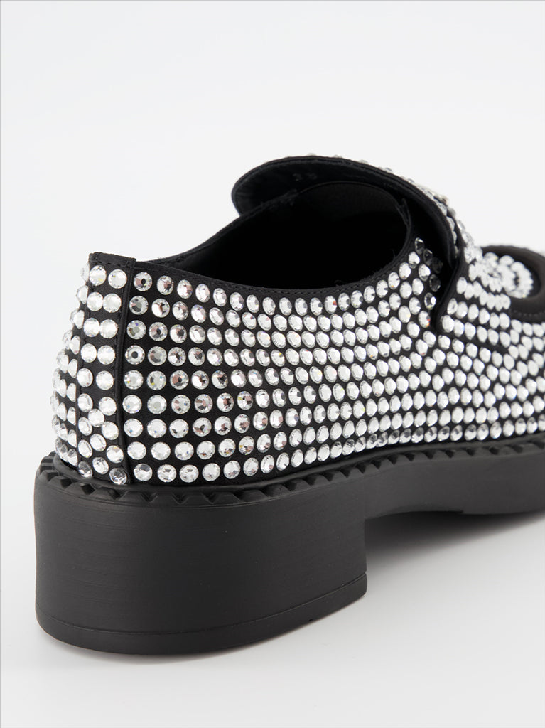 Loafers Crystal loafers Prada Silver Women