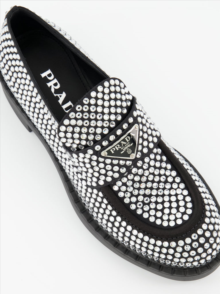 Loafers Crystal loafers Prada Silver Women