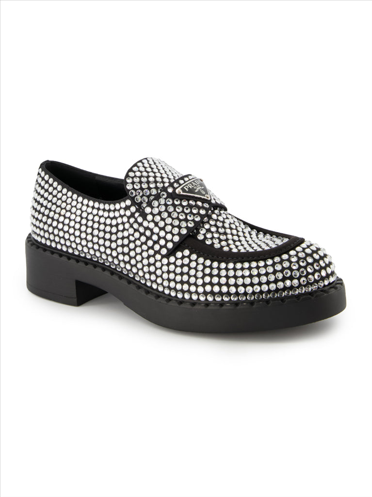 Loafers Crystal loafers Prada Silver Women