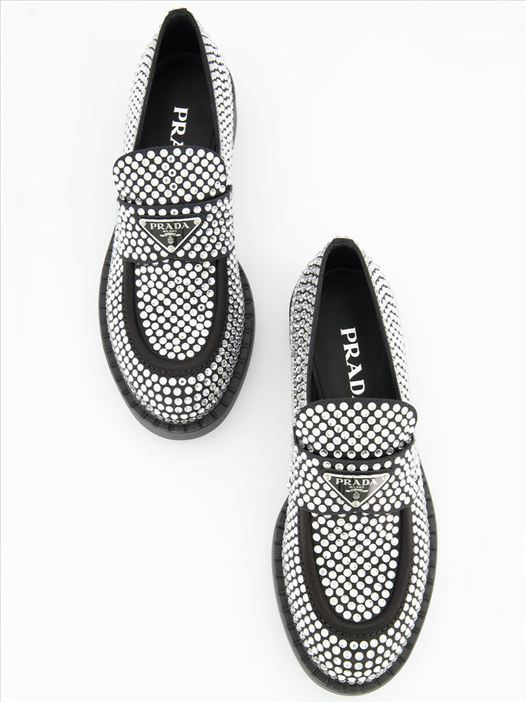 Loafers Crystal loafers Prada Silver Women