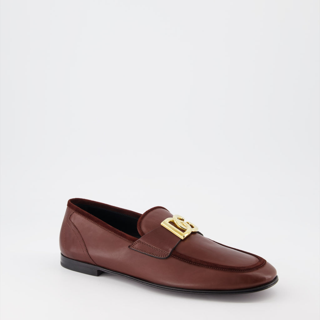 Loafer Mocassins DG en cuir Dolce & Gabbana Braun Homme