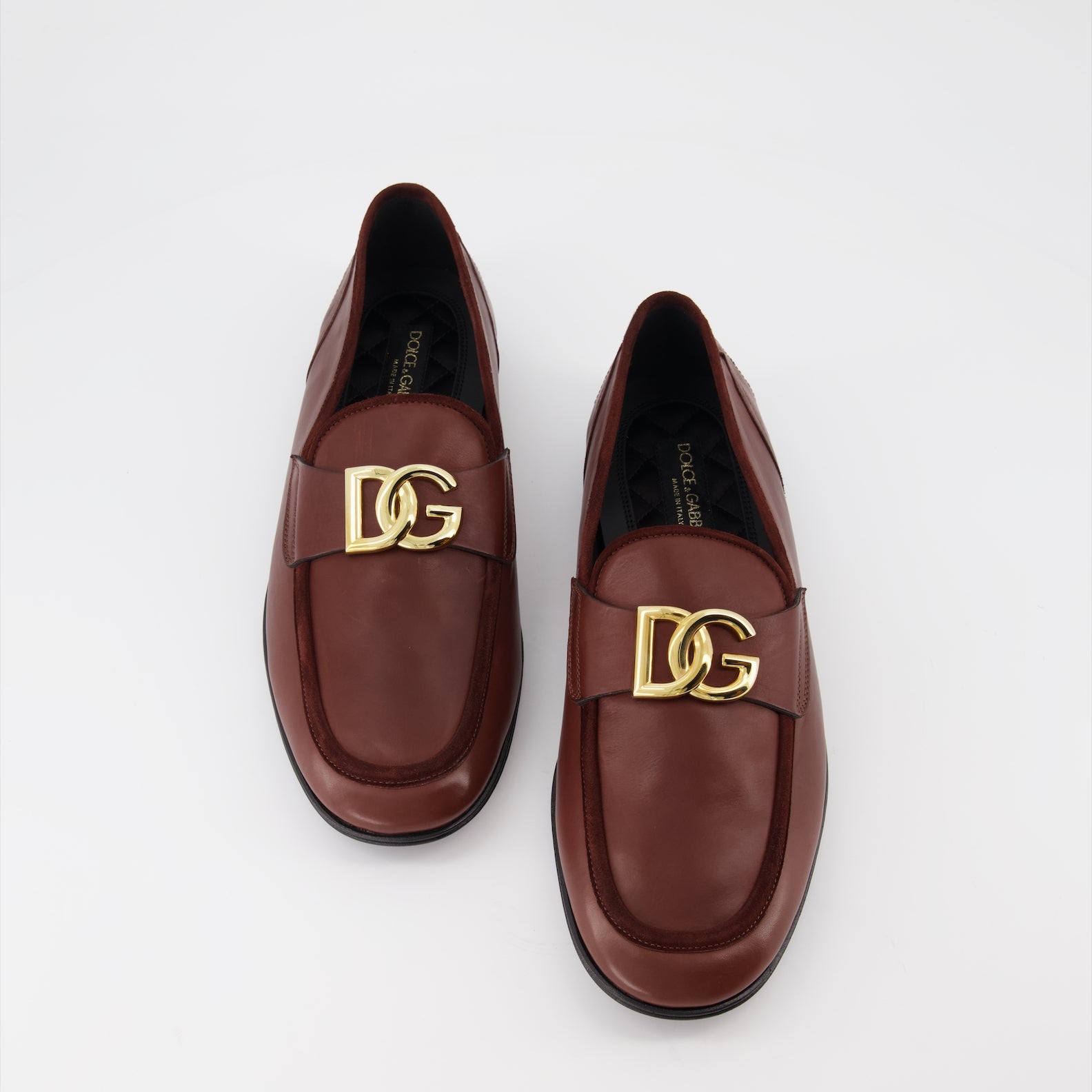 Loafer Mocassins DG en cuir Dolce & Gabbana Braun Homme