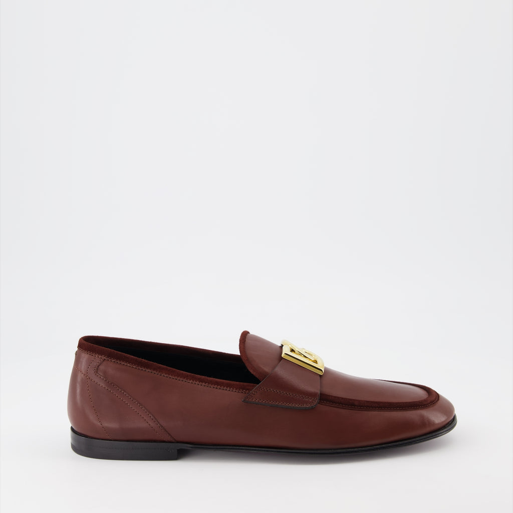 Loafer Mocassins DG en cuir Dolce & Gabbana Braun Homme