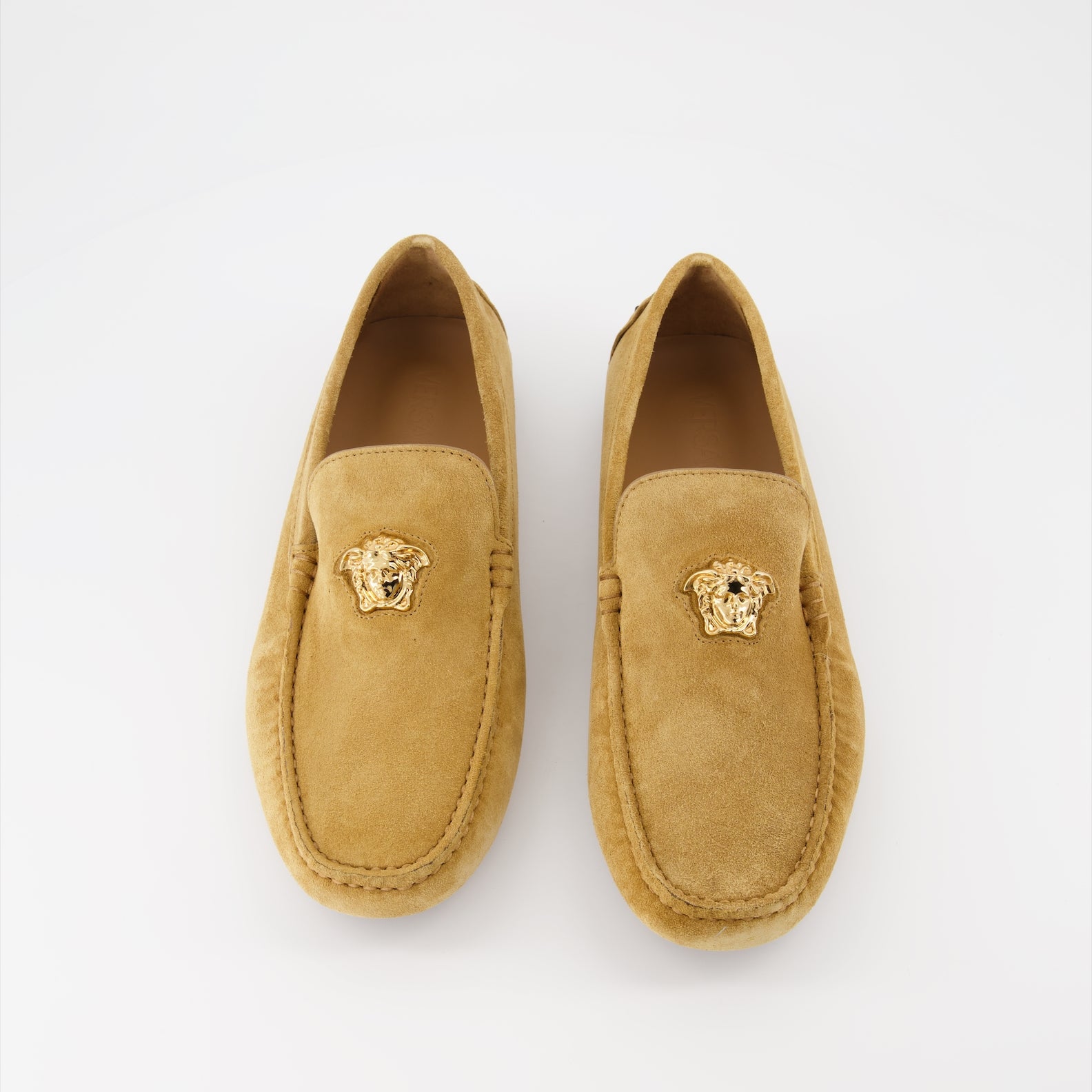 Loafer Mocassins Driver la Medusa Versace Beige Homme