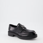 Loafers Leather moccasins Prada Black Man