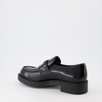 Loafers Leather moccasins Prada Black Man