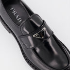 Loafers Leather moccasins Prada Black Man