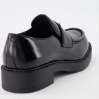 Loafers Leather moccasins Prada Black Man