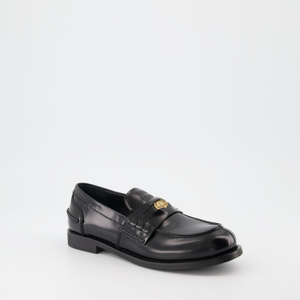 Mocassins en cuir noir