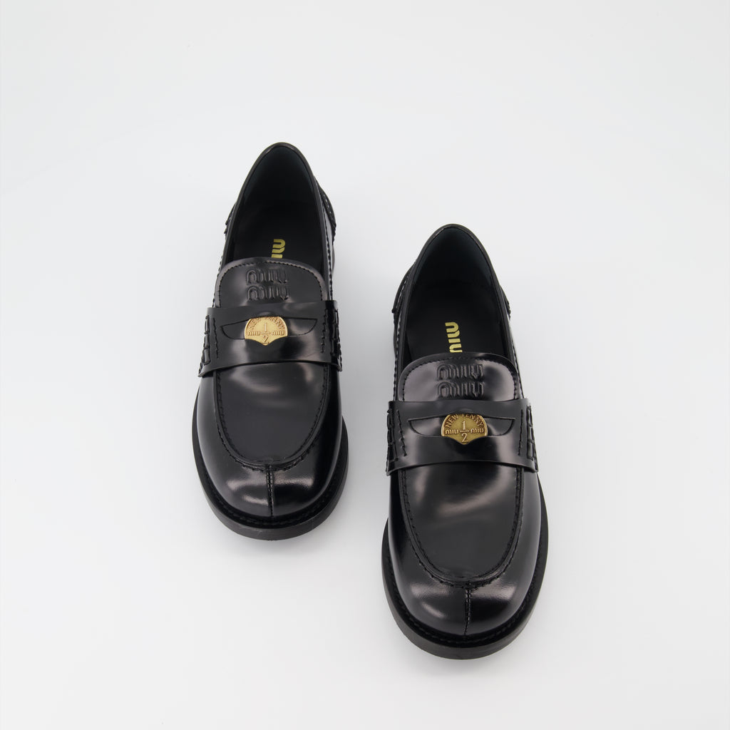 Mocassins en cuir noir