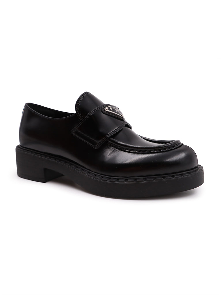 Loafer Mocassins en cuir Prada Schwarz Femme
