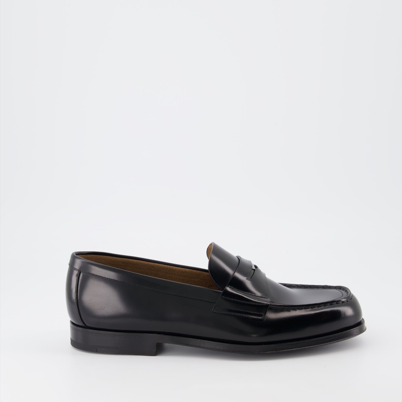 Loafers Leather moccasins Prada Black Man