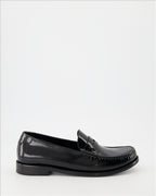 Loafers Leather moccasins Saint Laurent Black Man