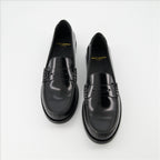 Loafers Leather moccasins Saint Laurent Black Man